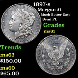 1897-s Morgan Dollar $1 Grades BU+