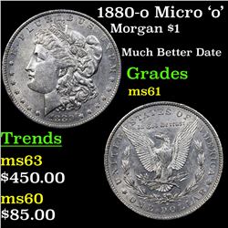 1880-o Micro 'o' Morgan Dollar $1 Grades BU+