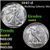 Image 1 : 1947-d Walking Liberty Half Dollar 50c Grades Choice Unc