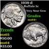 Image 1 : 1938-d Buffalo Nickel 5c Grades Choice+ Unc