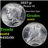 Image 1 : 1927-p Peace Dollar $1 Grades Choice Unc