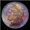 Image 2 : 1885-o Rainbow Toned Morgan Dollar $1 Grades Choice+ Unc