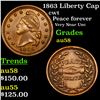 Image 1 : 1863 Liberty Cap Civil War Token 1c Grades Choice AU/BU Slider