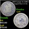 Image 1 : 1837 Large 5c LM-5 Capped Bust Half Dime 1/2 10c Grades vg+