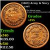 Image 1 : (1863) Army & Navy Civil War Token 1c Grades vf++