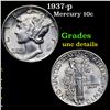 Image 1 : 1937-p Mercury Dime 10c Grades Unc Details