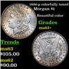 Image 1 : 1886-p colorfully toned Morgan Dollar $1 Grades Select Unc