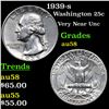 Image 1 : 1939-s Washington Quarter 25c Grades Choice AU/BU Slider