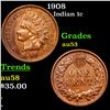 Image 1 : 1908 Indian Cent 1c Grades Select AU