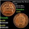 Image 1 : 1863 Union For Ever Civil War Token 1c Grades Choice AU