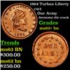 Image 1 : 1864 Turban Liberty Civil War Token 1c Grades Select Unc BN