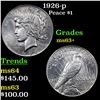 Image 1 : 1926-p Peace Dollar $1 Grades Select+ Unc