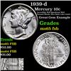 Image 1 : 1939-d Mercury Dime 10c Grades GEM FSB