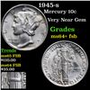 Image 1 : 1945-s Mercury Dime 10c Grades Choice Unc+ FSB