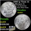 Image 1 : 1887-p Vam 11 Morgan Dollar $1 Grades Choice+ Unc