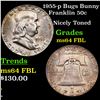 Image 1 : 1955-p Bugs Bunny Franklin Half Dollar 50c Grades Choice Unc FBL