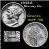 Image 1 : 1943-d Mercury Dime 10c Grades Select Unc+ FSB