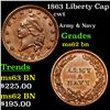 Image 1 : 1863 Liberty Cap Civil War Token 1c Grades Select Unc BN