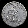 Image 2 : 1853-p Arrows & Rays Seated Liberty Quarter 25c Grades xf+