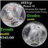 Image 1 : 1923-p Peace Dollar $1 Grades GEM+ Unc