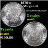 Image 1 : 1879-s Morgan Dollar $1 Grades GEM Unc