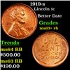 Image 1 : 1919-s Lincoln Cent 1c Grades Select+ Unc RB