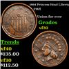 Image 1 : 1864 Princess Head Liberty Civil War Token 1c Grades vf++