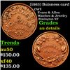 (1863) Buisness card Civil War Token 1c Grades AU Details