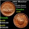 Image 1 : 1863 Monitor Civil War Token 1c Grades Choice AU/BU Slider