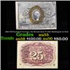 Image 1 : 1863 US Fractional Currency 25c Second Issue fr-1283 Washington In Oval Grades Choice AU