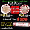 Image 1 : Mixed small cents 1c orig shotgun roll, 1919-d Wheat Cent, 1892 Indian cent other end, McDonalds Wra