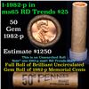 Image 1 : Uncirculated 1c orig shotgun roll, 1982-p  In Old Brinks wrapper