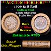 Image 1 : Indian cent 1c orig roll, 1909 end S other end
