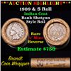 Image 1 : Indian cent 1c orig roll, 1909 end S other end