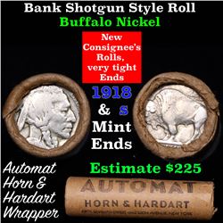 Buffalo Nickel Shotgun Roll in Old Bank Style 'Automat Horn & Hardhat' Wrapper 1918 & s Mint Ends