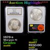 Image 1 : ***Auction Highlight*** NGC 1879-s Morgan Dollar $1 Graded ms66 By NGC (fc)