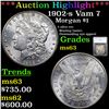 Image 1 : ***Auction Highlight*** 1902-s Vam 7  Morgan Dollar $1 Graded ms63 By SEGS (fc)