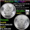 Image 1 : ***Auction Highlight*** 1883-o Vam 21A I3 R5 Morgan Dollar $1 Graded ms67+ By SEGS (fc)