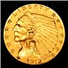 Image 2 : ***Auction Highlight*** 1912-p Gold Indian Quarter Eagle $2 1/2 Graded Select Unc By USCG (fc)