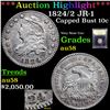 Image 1 : ***Auction Highlight*** 1824/2 JR-1 Capped Bust Dime 10c Graded Choice AU/BU Slider By USCG (fc)