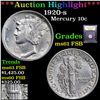 Image 1 : ***Auction Highlight*** 1920-s Mercury Dime 10c Graded Unc+ FSB By USCG (fc)