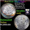 Image 1 : ***Auction Highlight*** 1887-p Monster Rainbow Toned Morgan Dollar $1 Graded GEM+ Unc By USCG (fc)