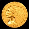 Image 2 : ***Auction Highlight*** 1928-p Gold Indian Quarter Eagle $2 1/2 Graded Select Unc By USCG (fc)