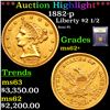 Image 1 : ***Auction Highlight*** 1882-p Gold Liberty Quarter Eagle $2 1/2 Graded Select Unc By USCG (fc)