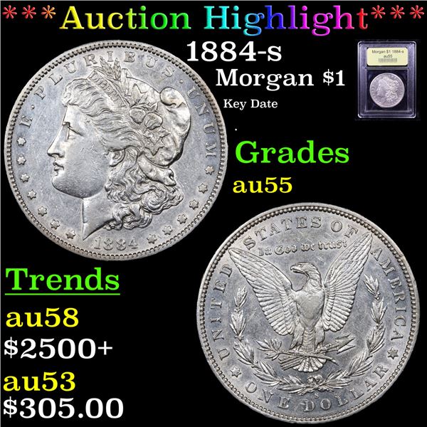 ***Auction Highlight*** 1884-s Morgan Dollar $1 Graded Choice AU By USCG (fc)