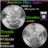 Image 1 : ***Auction Highlight*** 1881-s Morgan Dollar $1 Graded GEM++ Unc By USCG (fc)
