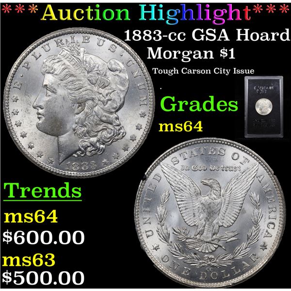 ***Auction Highlight*** 1883-cc GSA Hoard Morgan Dollar $1 Grades Choice Unc (fc)