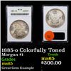 Image 1 : ANACS 1885-o Colorfully Toned Morgan Dollar $1 Graded ms65 By ANACS
