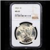 Image 2 : NGC 1923-p Peace Dollar $1 Graded ms65 By NGC
