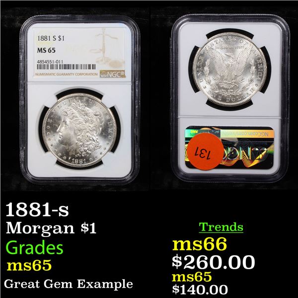 NGC 1881-s Morgan Dollar $1 Graded ms65 By NGC